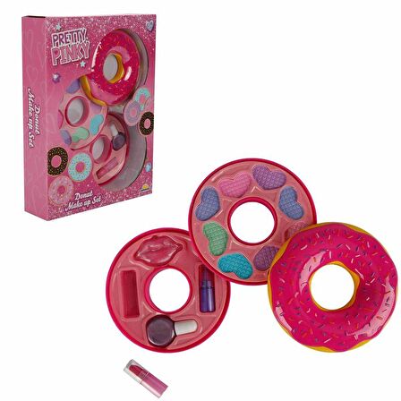 Donut Şekilli 2 Katlı Makyaj Güzellik Seti FABBATOYS
