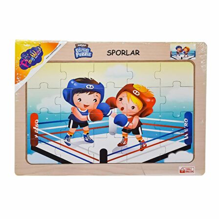 Ahşap Eğitici Puzzle Sporlar FABBATOYS