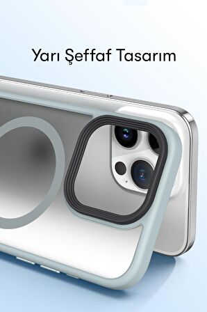 Mkorayavm Apple iPhone 13 Pro Max Uyumlu Magsafe Şarj Özellikli Lens Korumalı Kapak