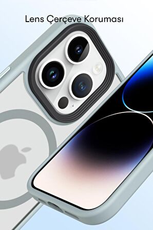 Mkorayavm Apple iPhone 13 Uyumlu Magsafe Şarj Özellikli Lens Korumalı Kapak