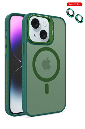 Mkorayavm Joko iPhone 15 Flet Lens Korumalı Deri Görünümlü Magsafe Kapak