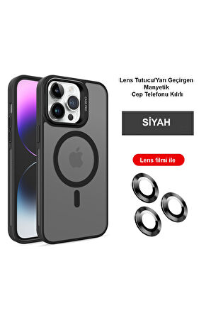 Mkorayavm Joko iPhone 14 Pro Max Flet Lens Korumalı Deri Görünümlü Magsafe Kapak