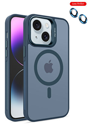 Mkorayavm Joko iPhone 14 Flet Lens Korumalı Deri Görünümlü Magsafe Kapak