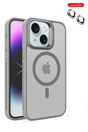 Mkorayavm Joko iPhone 14 Flet Lens Korumalı Deri Görünümlü Magsafe Kapak