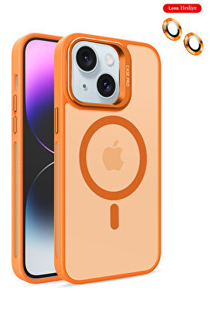 Mkorayavm Joko iPhone 14 Flet Lens Korumalı Deri Görünümlü Magsafe Kapak