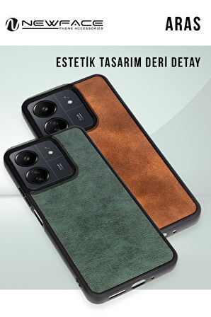 Mkorayavm Xiaomi Redmi A3 4G Leke Tutmayan İz Yapmayan Estetik Tasarım Deri Kılıf 