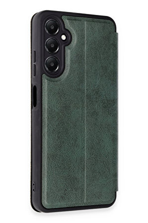 Mkorayavm Samsung Galaxy A55 5G Stand Olabilen İç Kısmı Kadife Deri Yüzeyli Kapaklı Kılıf
