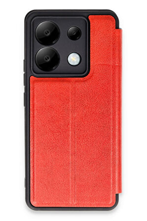 Mkorayavm Xiaomi Poco X6 Stand Olabilen İç Kısmı Kadife Deri Yüzeyli Kapaklı Kılıf