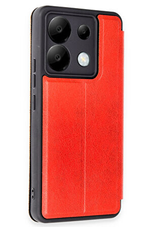Mkorayavm Xiaomi Poco X6 Stand Olabilen İç Kısmı Kadife Deri Yüzeyli Kapaklı Kılıf