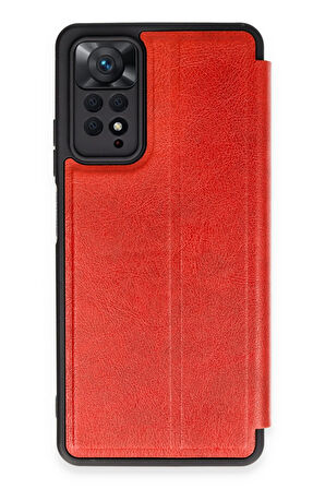 Mkorayavm Xiaomi Redmi Note 12 Pro 4G Stand Olabilen İç Kısmı Kadife Deri Yüzeyli Kapaklı Kılıf