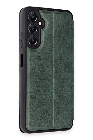 Mkorayavm Samsung Galaxy A25 5G Stand Olabilen İç Kısmı Kadife Deri Yüzeyli Kapaklı Kılıf