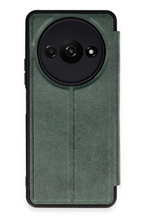 Mkorayavm Xiaomi Redmi A3 4G Stand Olabilen İç Kısmı Kadife Deri Yüzeyli Kapaklı Kılıf