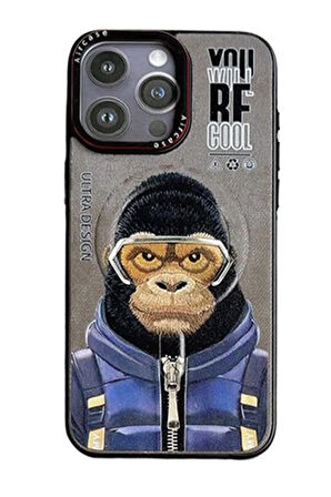 Mkorayavm iPhone 15 Pro Kamera Lens ve Tuşları Metal Tasarımlı Resimli Fun Magsafe Kapak