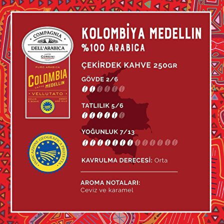 Caffe Corsini Kolombiya Medellin %100 Arabica Çekirdek Kahve 250GR