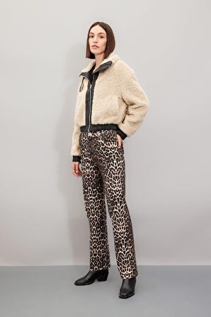 DeFacto Dik Yaka Suni Kürk Fermuarlı Mont Ceket C3980AX24WNBG778