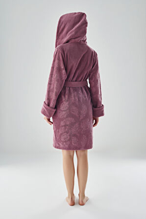 Eteği Jakarlı Triga Bambu Cotton Kadın Bornozu