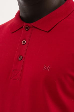 Erkek M Nakışlı Polo Yaka Tişört Bordo