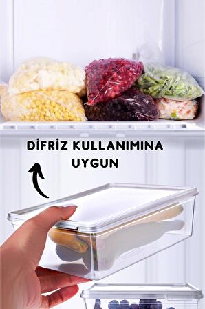 5 Adet Kendinden Kapaklı Saklama Kabı 2 Lt