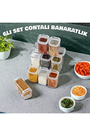 Contalı 6 adet Baharatlık Etiket Hediyeli