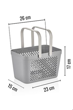 NY Home 4'Lü Set Çok Amaçlı Kulplu Sepet Gri