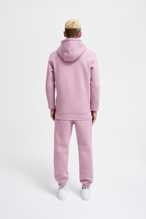 Erkek Regular Basic Kapüşonlu Sweatshirt Kirli Pembe