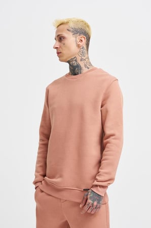 Erkek Regular Bisiklet Yaka Basic Sweatshirt Bakır