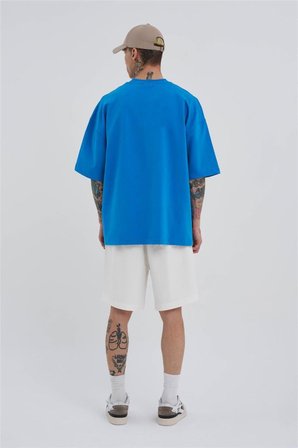 Erkek Basic Oversize Şort Ekru