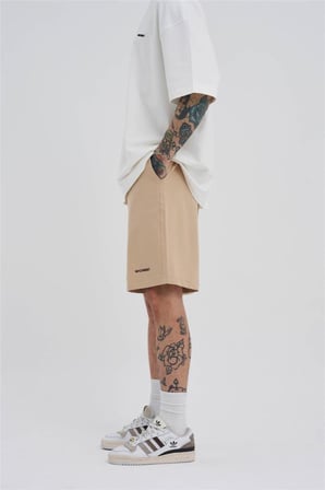 Erkek Basic Oversize Şort Bej