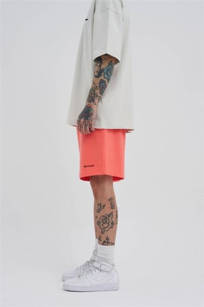 Erkek Basic Oversize Şort Elektrik Pembe