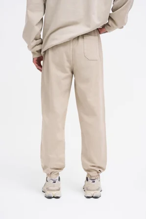 Erkek Yıkamalı Basic Jogger Eşofman Altı Açık Bej