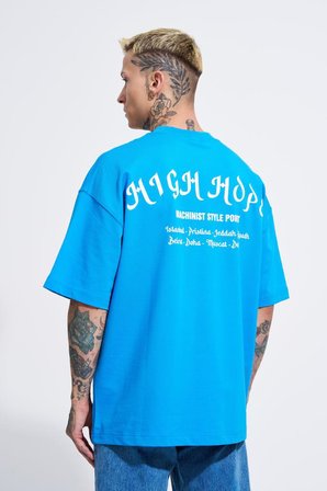 Erkek High Hope Baskılı Oversize Tişört Lens