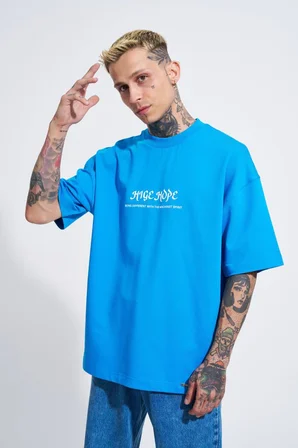 Erkek High Hope Baskılı Oversize Tişört Lens