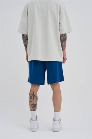 Erkek Basic Oversize Şort Indigo