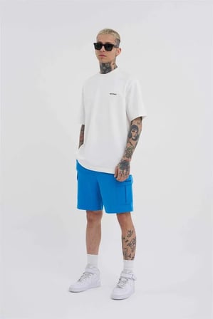 Erkek Kargo Cepli Basic Relaxed Şort Lens