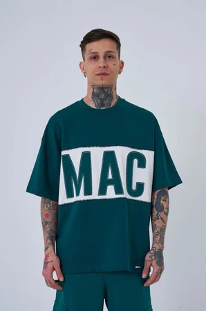 Erkek MAC Blanket Oversize Tişört Yağ Yeşili