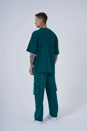 Erkek MAC Blanket Oversize Tişört Yağ Yeşili