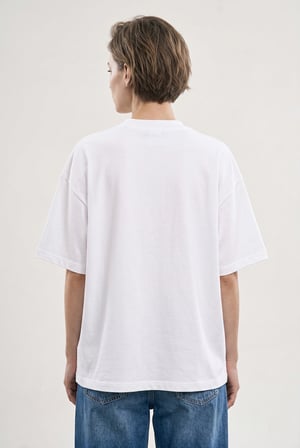Kadın Basic Oversize Pamuklu Süprem T-Shirt Beyaz