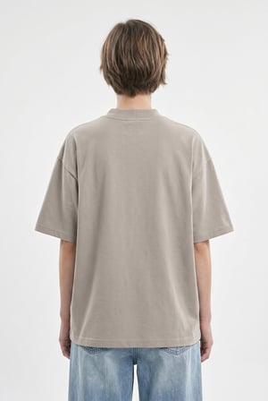 Kadın Basic Oversize Pamuklu Süprem T-Shirt Haki