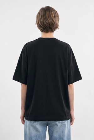 Kadın Basic Oversize Pamuklu Süprem T-Shirt Siyah