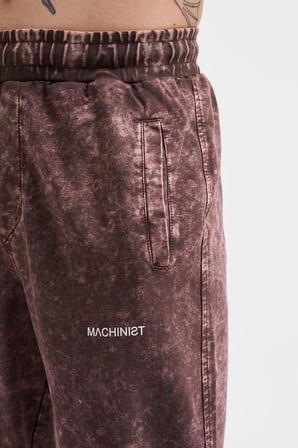 Erkek Luxury Basic Yıkamalı Jogger Eşofman Altı Kahverengi Efektli
