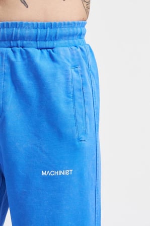 Erkek Luxury Basic Yıkamalı Jogger Eşofman Altı Açık Mavi Efektli