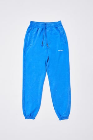 Erkek Luxury Basic Yıkamalı Jogger Eşofman Altı Açık Mavi Efektli