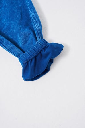 Erkek Luxury Basic Yıkamalı Jogger Eşofman Altı Indigo Efektli