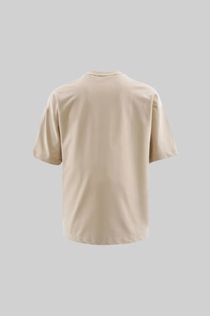Erkek Macstar Snake Face Oversize Tişört Açık Bej