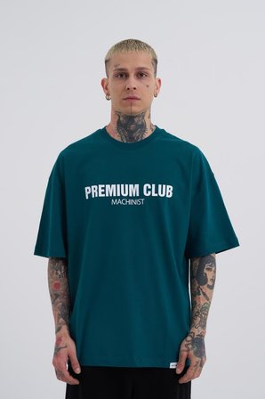 Erkek Premıum Club Oversize Tişört Yağ Yeşili