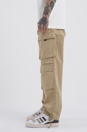 Erkek Baggy Kargo Pantolon Bej