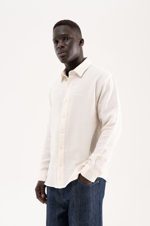 Erkek Basic Uzun Kollu Cotton Gömlek Camel