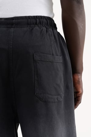 Erkek Degrade Efected Washing Oversize Şort Antrasit