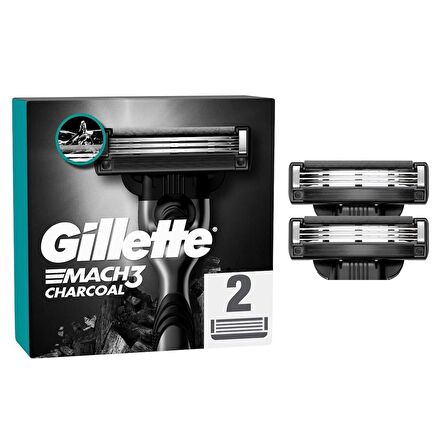 Gillette Mach3 Charcoal Yedek Tıraş Bıçağı 2'li