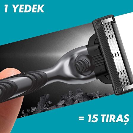 Gillette Mach3 Charcoal Yedek Tıraş Bıçağı 4'lü